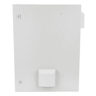 Gabinete Ventilado de Acero IP55 Uso en Exterior (600 x 800 x 300 mm) con Placa Trasera Interior Metálica y Compuerta Inferior Atornillable. Incluye Ventilador, Ventilas, filtros, Chapas y Llave T.