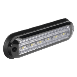 Luz Auxiliar Ultra Brillante  IP67 de 6 LEDs, Color Ambar/Claro, con mica transparente y bisel negro