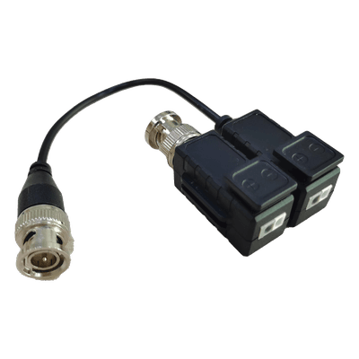 Kit de Transceptores Pasivos / 5MP / Transmisión 200 m (656.2 ft) / UTP Cat 5e/6/6a/7 / Protección TVS / Terminales Push-Pin