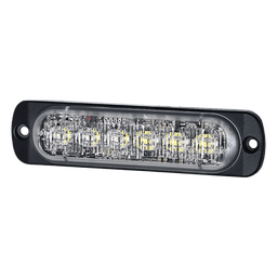 Luz Auxiliar de 12 LED, Rojo/Azul, Lente Transparente, SAE