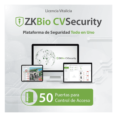 Licencia para ZKBi CVosecurity permite gestionar hasta 50 puertas para control de acceso