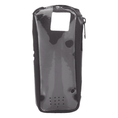 Funda Reforzada en Piel para Cinto, con Cierre y Amplio Visor Frontal Transparente para Radios Aéreos IC-A25.