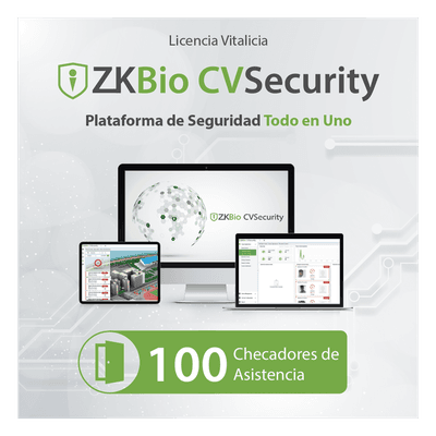 Licencia de Software / Gestión de 100 Dispositivos / Control de Tiempo y Asistencia / Compatible InBioPro-InBio-APX-Green Label
