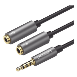 Divisor de Audio / 3.5 mm Macho a Doble Hembra / CTIA y TRS / Conectores Chapados en Oro / 20 cm (7.9 in)