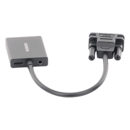 Adaptador VGA a HDMI / 1080P@60Hz / Audio 3.5mm / USB-C 5V / Cable 15cm (5.91 pulgadas) / 28AWG