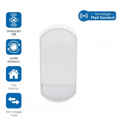 OPTEX FLX-S-ST / Detector PIR Interior FlipX Standard / Lente Giratoria 180° / Doble Patrón de Detección / Sensor Piroeléctrico