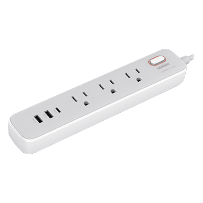 Regleta de Alimentación / 30W USB-C PD GaN / 2 USB-A + 1 USB-C / 3 Salidas AC Tipo B / Protección Sobretensiones / Cable 2 m (6.6 ft) 14 AWG