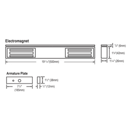 Chapa Magnética Doble / 600 lb (272 kg) por Puerta / 12/24 VDC Seleccionable / LED Bicolor / UL / Libre de Magnetismo Residual