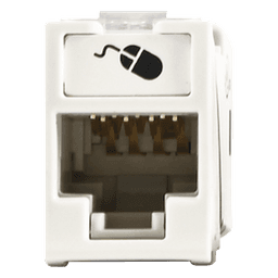 Jack Ultramax Cat6, UTP, Montaje Híbrido en Placa de Pared (Plano y Angulado), Color Blanco, Punch Down
