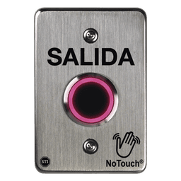 Botón de Salida NoTouch / IR Sin Contacto / Acero Inoxidable 304 / Tiempo Ajustable 0.5-20 s / Contacto Seco C / LED Bicolor