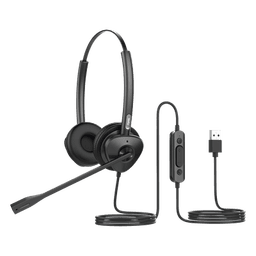 Diadema USB / Binaural / Cancelación de Ruido ENC / Audio HD / Micrófono Dual / Plug & Play