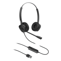 Diadema USB / Binaural / Cancelación de Ruido ENC / Audio HD / Micrófono Dual / Plug & Play