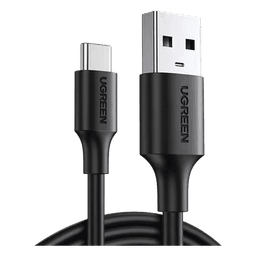 Cable USB-A a USB-C | 1 Metro | Carga y Sincronización de Datos | Carga Rápida 60W | Datos 5 Gbps | QC 3.0/2.0 | FPC | AFC | Protección Integrada | Duradero y Flexible| Caja ABS | Cubierta de TPE | Color Negro.