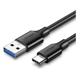 Cable USB-A a USB-C | 1 Metro | Carga y Sincronización de Datos | Carga Rápida 60W | Datos 5 Gbps | QC 3.0/2.0 | FPC | AFC | Protección Integrada | Duradero y Flexible| Caja ABS | Cubierta de TPE | Color Negro.