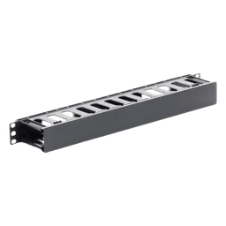 Organizador de Cables Horizontal / 1U / Rack 19" / Plástico ABS Resistente / Pintura Electrostática Negra