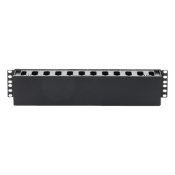 Organizador de Cables Horizontal / 2U / Rack 19" / Polímero ABS Resistente / Pintura Electrostática Negra