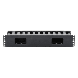 Organizador de Cables Horizontal / 2U / Rack 19" / Polímero ABS Resistente / Pintura Electrostática Negra