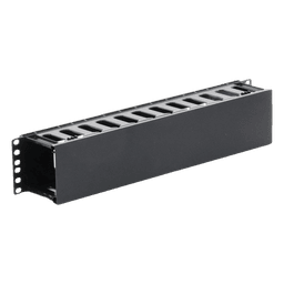 Organizador de Cables Horizontal / 2U / Rack 19" / Polímero ABS Resistente / Pintura Electrostática Negra