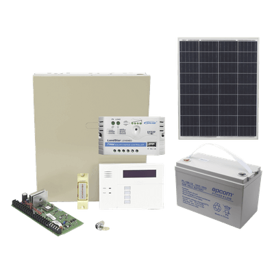 Kit de panel de alarma con alimentación solar, controlador de carga y batería para sitios sin energía eléctrica
