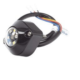 Estrobo Oculto de 6 LED, Rojo/Azul, Lente Transparente, Bisel Negro