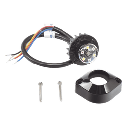 Estrobo Oculto de 6 LED, Rojo/Azul, Lente Transparente, Bisel Negro