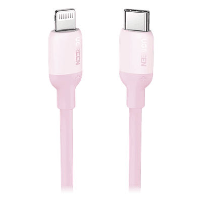 Cable USB-C a Lightning / Certificado MFi / 1 m (3.3 ft) / Carga Rápida PD 20W / Sincronización 480 Mbps / Silicona y TPE / Rosa