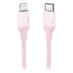 Cable USB-C a Lightning / Certificado MFi / 1 m (3.3 ft) / Carga Rápida PD 20W / Sincronización 480 Mbps / Silicona y TPE / Rosa
