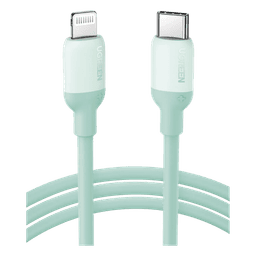 Cable USB-C a Lightning / Certificado MFi / 1 Metro (3.28 Pies) / Carga Rápida PD 20W / Sincronización 480 Mbps / Silicona y TPE / Verde
