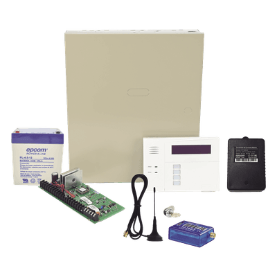 Kit de panel de alarma híbrido con comunicador celular 2G, teclado con receptor RF y 1 año de datos incluido