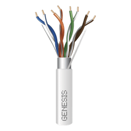 Carrete de 305 Metros (1000 Pies) de Cable Cat5e / Calibre 24 AWG BLINDADO / PLENUM / Color Blanco para aplicaciones de Voz y Datos