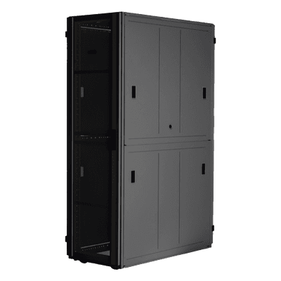 Gabinete para Centro de Datos / 42 UR / 600 mm de Ancho / 1200 mm de Profundidad / Carga Estática 1588 kg / Ventilación 80% / Acero Soldado