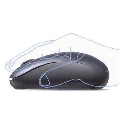 Mouse Inalámbrico 2.4G 800/1200/1600/2400 DPI | Función de 3 botones | Alcance 10m | Silencioso |  Ergonómico | Anti-caída y Anti-interferencias | Batería Alcalina AA incluida  | Midnight Blue.