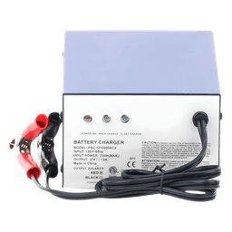 Cargador de Baterías SLA/VRLA / 12 V / 40 a 120 Ah / Entrada Universal 100-240 V AC / Tecnología Switching Sin Transformador / Carga Rápida con Flotación Automática