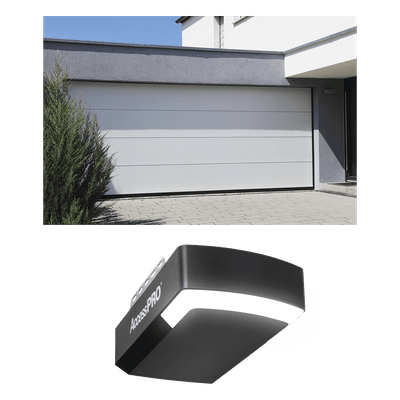 Kit de Puerta de Garage / 16x8 Pies (4.88x2.44 m) / Lisa Línea Central / Blanca / Insulada / Motor 1/2 HP DC / Riel Cadena Tipo C / 127 VCA