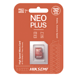 MicroSD HIKSEMI NEO Plus / 32 GB / 95 MB/s Lectura / 25 MB/s Escritura / Clase 10 U3 / TLC NAND / Especializada Para Videovigilancia 24/7
