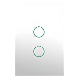 Interruptor Táctil Z-Wave Plus / 2 Botones / AC 85-260V / Frecuencia Regional 868/908/921 MHz / +3 dBm