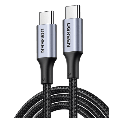 Cable USB-C a USB-C | 1 Metro | Carga Rápida de hasta 100W | Transferencia de datos 480 Mbps | PD3.0 | QC4.0/3.0/2.0 | FPC | AFC | Protección Integrada| Caja de Aluminio | Nylon Trenzado | Amplia Compatibilidad | Color Negro.