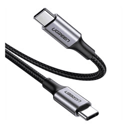 Cable USB-C a USB-C | 1 Metro | Carga Rápida de hasta 100W | Transferencia de datos 480 Mbps | PD3.0 | QC4.0/3.0/2.0 | FPC | AFC | Protección Integrada| Caja de Aluminio | Nylon Trenzado | Amplia Compatibilidad | Color Negro.
