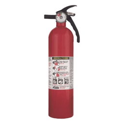 Extintor desechable multipropósito de polvo químico seco para fuegos clase A, B y C, con soporte de correa plástico, paquete de 6 piezas de 2.5 lb