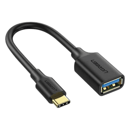 Adaptador OTG USB-C a USB-A / USB 3.0 5 Gbps / Cable 15 cm / Conectores Chapados en Oro / Triple Blindaje