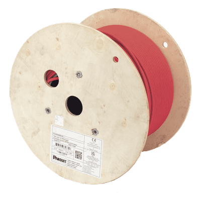 Bobina de Cable UTP de 4 Pares, Vari-MaTriX, Cat6A, 23 AWG, LSZH (Libre de Gases Tóxicos), Color Rojo, 305 Metros (1000 Pies)