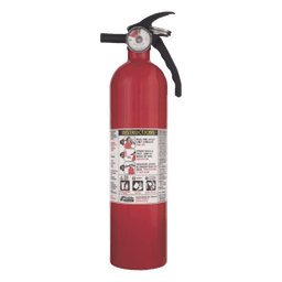 Extintor desechable de polvo químico seco multipropósito de 2.5 lb para fuegos clase A, B y C, con soporte metálico de montaje