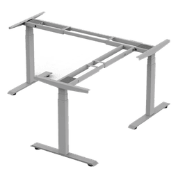 Base de Escritorio Motorizado Tipo L (3 Columnas) / Altura Ajustable 60-125cm (1.97-4.10ft) / Carga 150Kg / 4 Presets / Elevación 38mm/s / Color Gris
