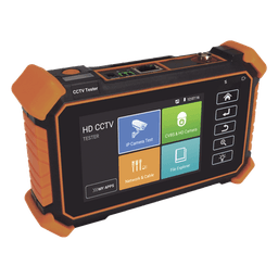 Probador de Video de Muñeca / Pantalla Táctil IPS 4" / 8K IP, TVI/CVI/AHD 8MP / PoE 48V 25.5W, DC12V 3A / RS485 / Prueba UTP-RJ45 TDR / Batería 7.4V 2600mAh