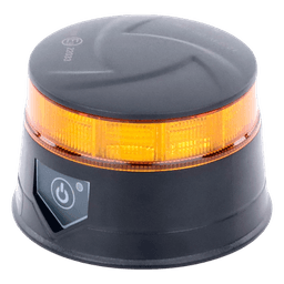 Baliza LED Recargable, Compacta y Discreta, Color Ámbar, Con Montaje Magnético y de Succión