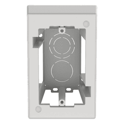 Caja de Pared Superficial / ABS / 133x88.5x69.8 mm / Salidas 1/2-3/4-1 in / Cinta Adhesiva / Blanco