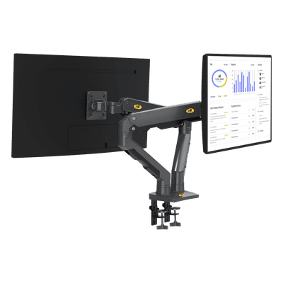 Montaje de Escritorio articulado para 2 monitores de 27-34" /  Soporta hasta 16 kg  por brazo/ Vesa 75 x 75 / 100 x 100 / Acero / Giro: 360°