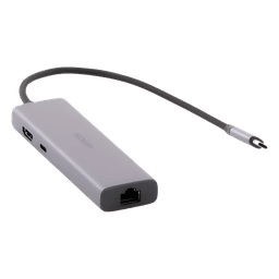 HUB USB-C (Docking Revodok) 6 en 1 | 3 Puertos USB-A 3.0 (5 Gbps) | USB-C PD 100W | HDMI 4K@30Hz | Entrada 1 RJ45 (Gigabit Ethernet) | Chip de Última Generación | Potente Disipación de Calor |  Caja de Aluminio.