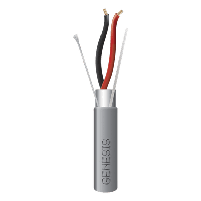 Carrete de 305 Metros (1000 Pies) de Cable / 2 x 16 AWG / Riser / Blindado / Tipo CMR-CL3R-FPLR-FT4 / Color Gris / Aplicaciones de Alarmas de Intrusión/Control de Acceso/ Automatización / Interfonos y Tv Porteros