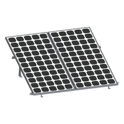 Soporte para Paneles Solares / 2 Módulos / Riel 2.7 m (8.9 ft) / Aluminio Anodizado / Inclinación 20-45° / Viento 136 km/h
